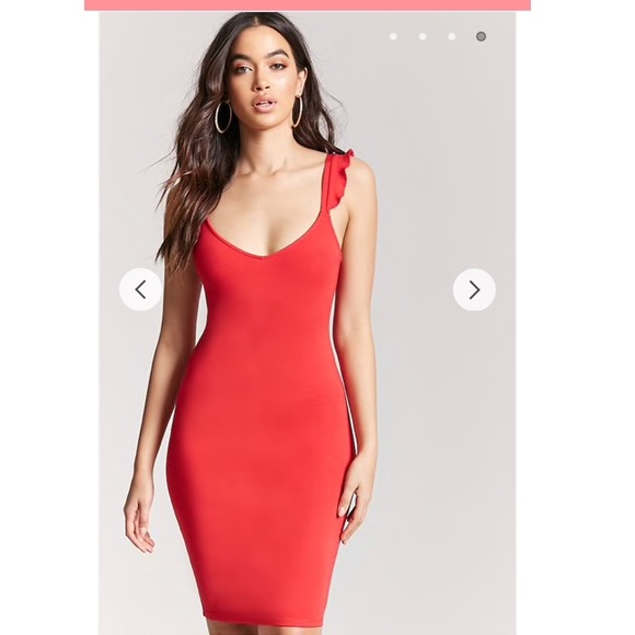 Forever21 Ruffle Red Dress - Picture 3 of 4